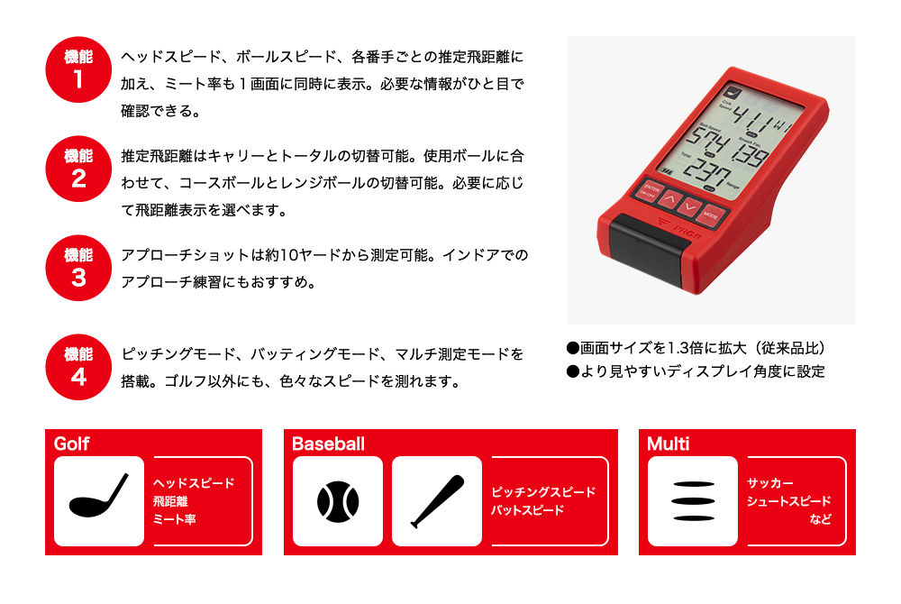 新品 未開封 プロギア レッドアイズポケット マルチスピード測定器500