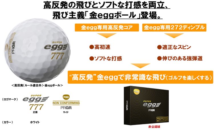 Prgrゴルフボール 金eggボール 新発売 ニュースリリース プロギア Prgr オフィシャルサイト