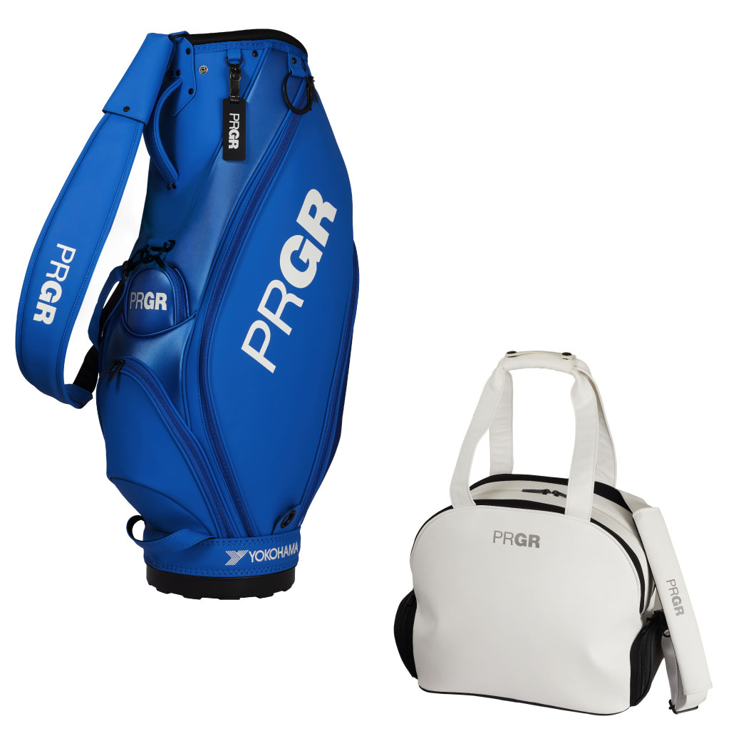 プロギア PRGR/プロギア ボストンバッグ PRBB234 / BW1475 ブラック、ホワイト シューズポケット付き ショルダーベルト付き W35.5cm×H31cm×D23cm：ジーク